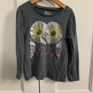 Old navy Girls Owl Long sleeve top size 6-7